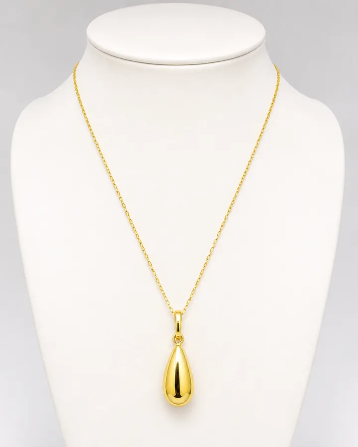 Collana con ciondolo a goccia in oro giallo lucido