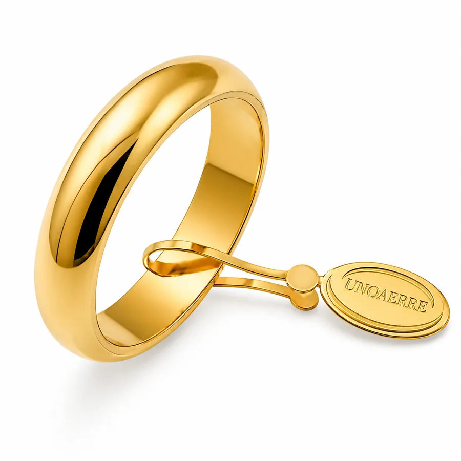 Fede nuziale classica in oro giallo, modello Unoaerre